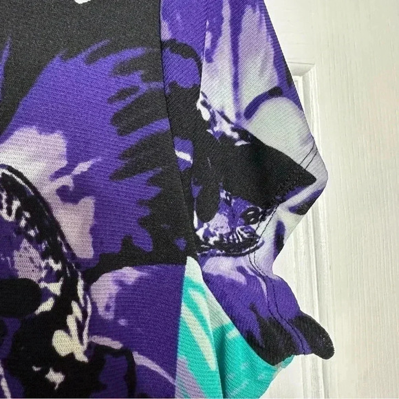 Northern Reflections  Floral Blouse Black, Purple, & Blue Size Extra Large - Picture 12 of 16